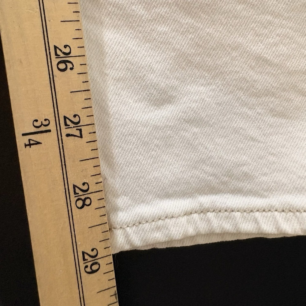 Faherty Women's Jeans Size 27 Cream/ Ivory Straight Leg High Rise Denim - Picture 11 of 12